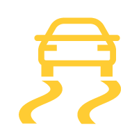 This is the traction control icon, a car with squiggly lines behind it to indicate traction loss.