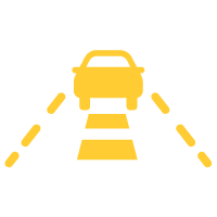 This is the lane departure warning icon, a car in between lane lines.